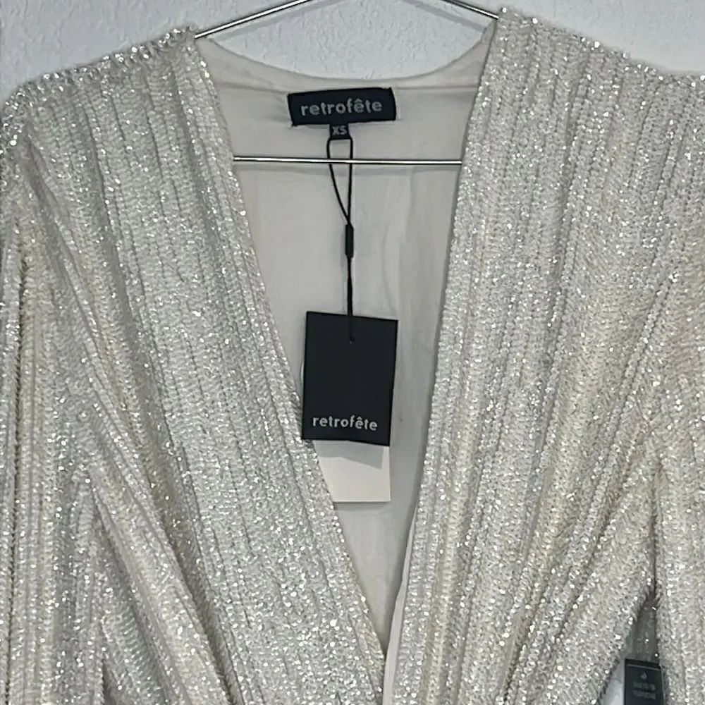 NWT Retrofete Gabrielle Robe in Moonglow White XS Revolve - Picture 3 of 15